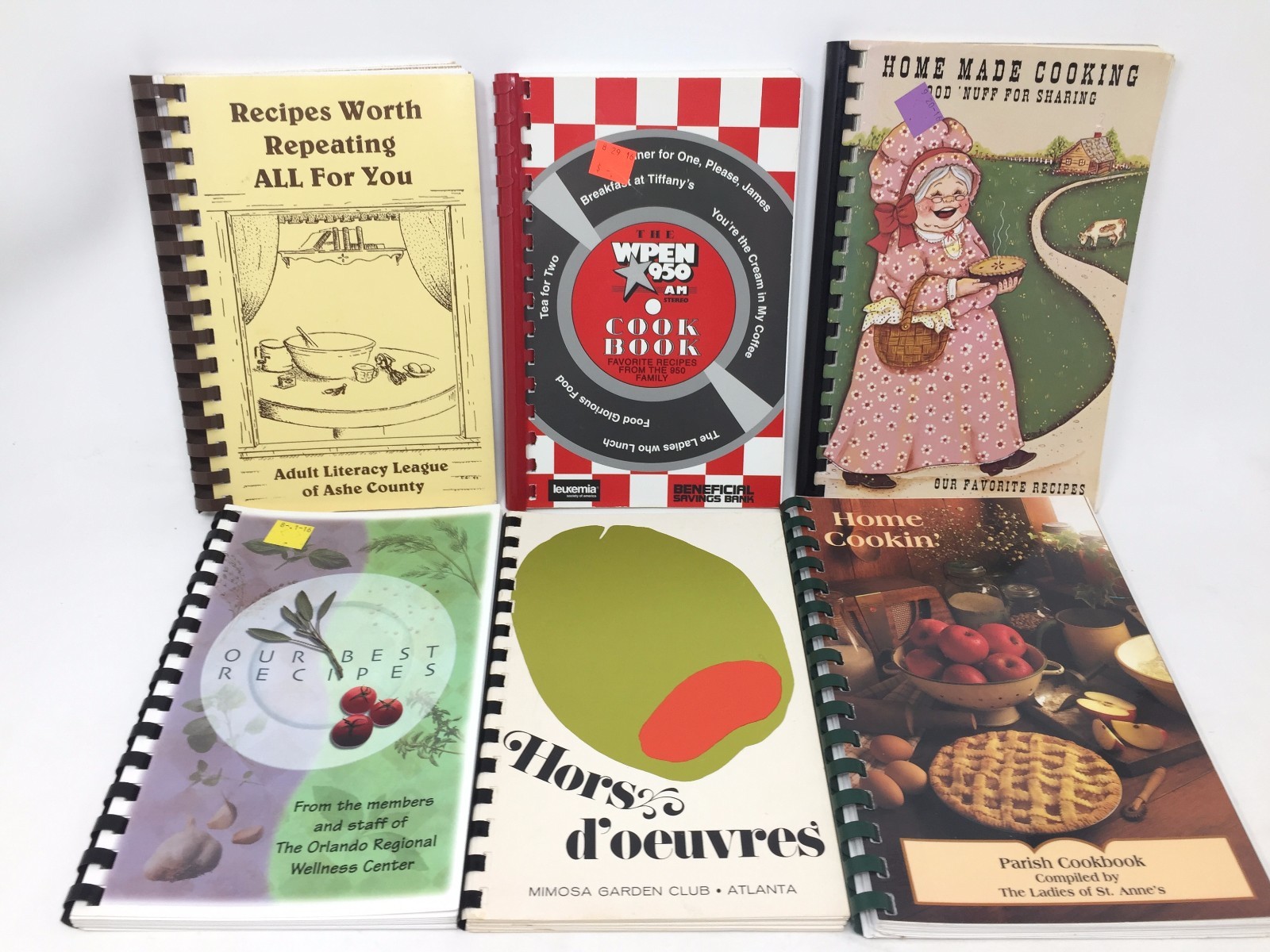 BIG random lot 20 fundraiser church community spiral COOKBOOKS - vintage+newer