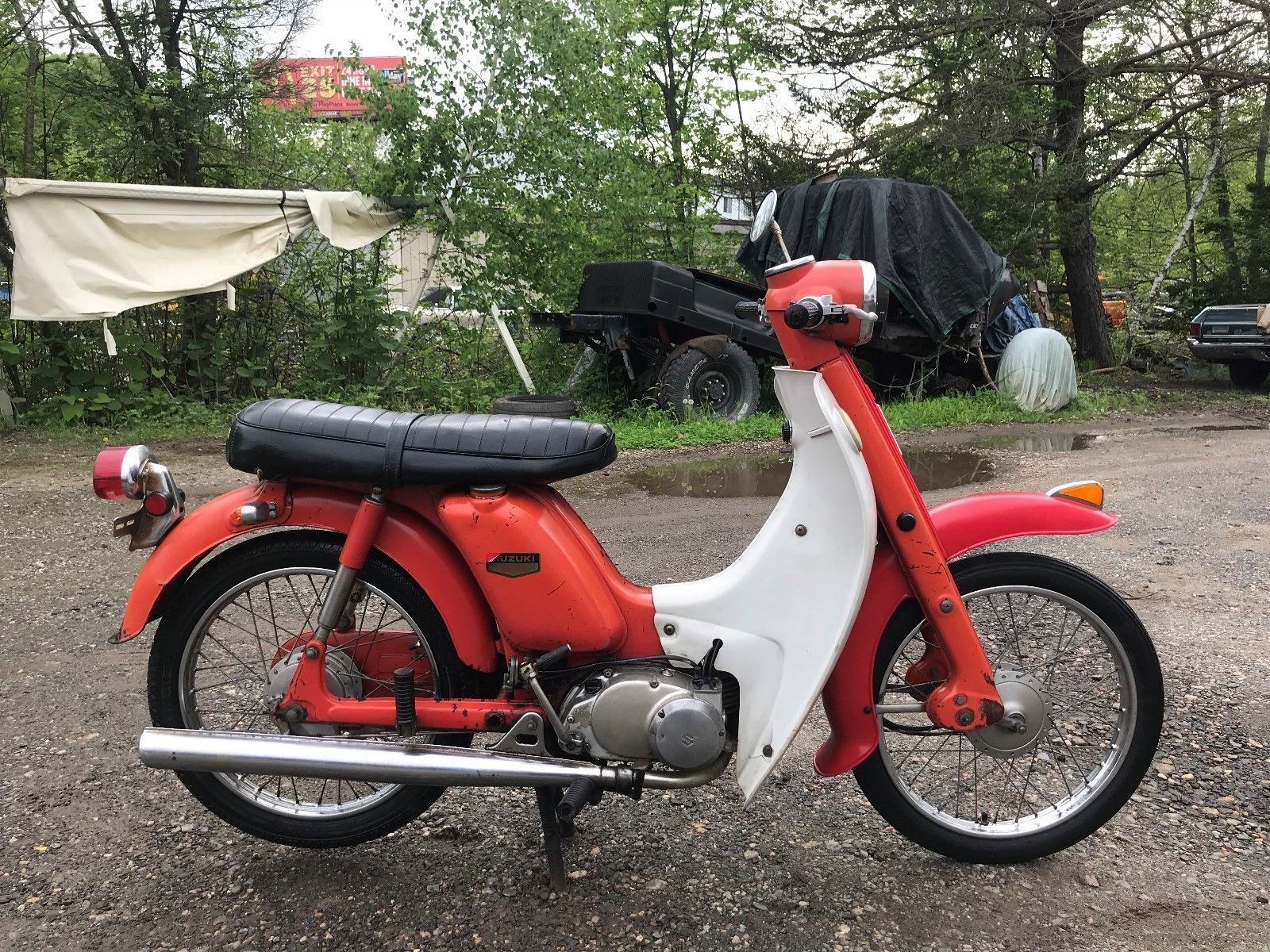 1971 Suzuki F50 Vintage 49cc Two Stroke Step Thru Scooter Runs L@@K VIDEO low mi