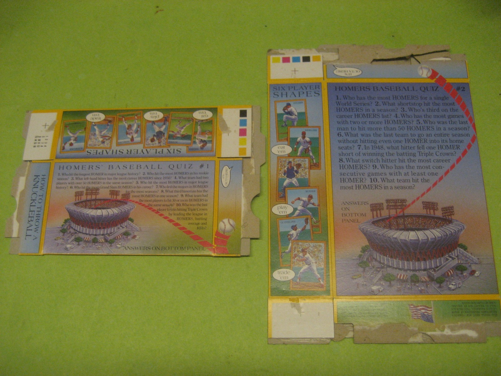 LOT OF 2 VINTAGE 1989 HOMERS MAJOR LEAGUE BASEBALL COOKIE BOXES/NO LONGER MADE