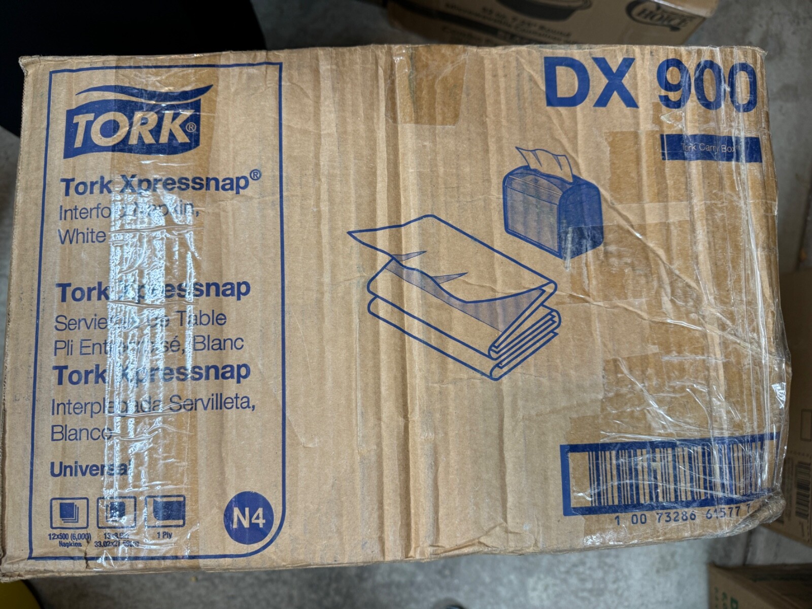 Tork DX900 Advanced Xpressnap Dispenser Napkin Refills White 12 Packs of 500 Pc