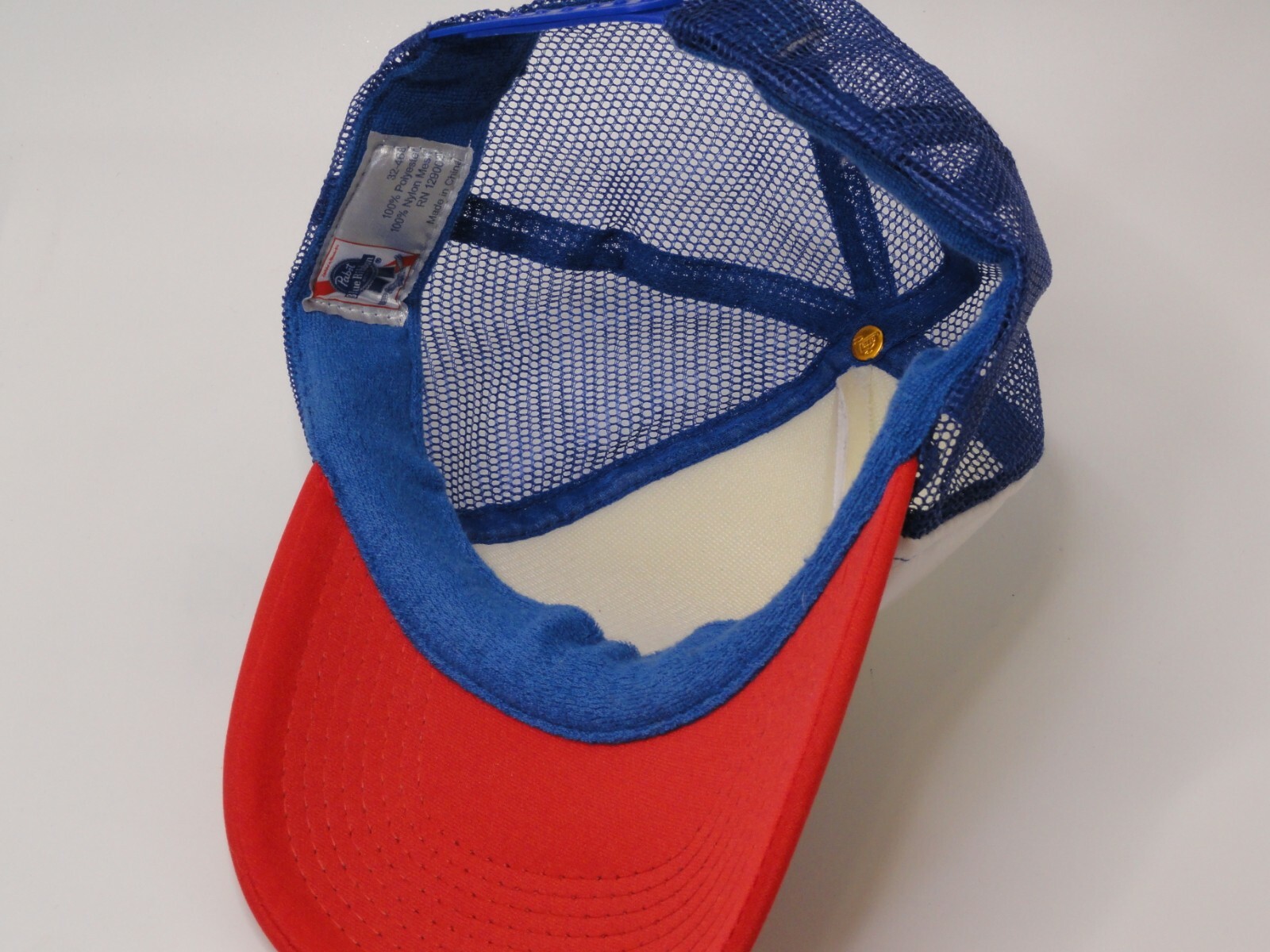 Pabst Blue Ribbon Beer PBR Trucker Hat Blue Red White NEW Snapback Cap Mesh (A4)