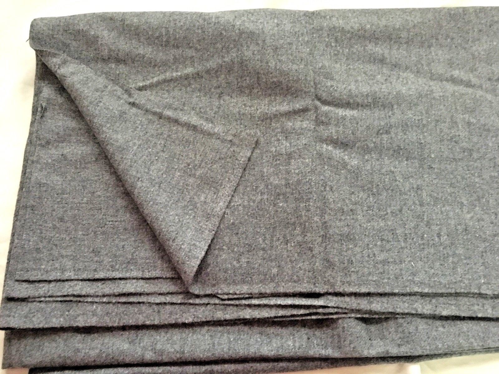 Vintage Wool Fabric Charcoal Gray 71