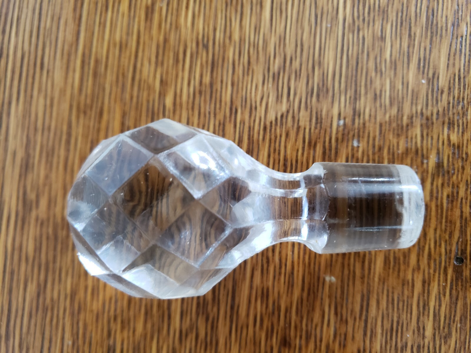 Antique Cut Glass Crystal Decanter Bottle Ball Prizm Stopper Only Vintage 3 inch