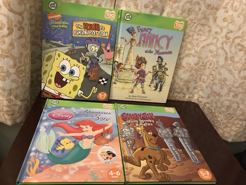 LeapFrog Tag Reading system books, SpongeBob, fancy Nancy
