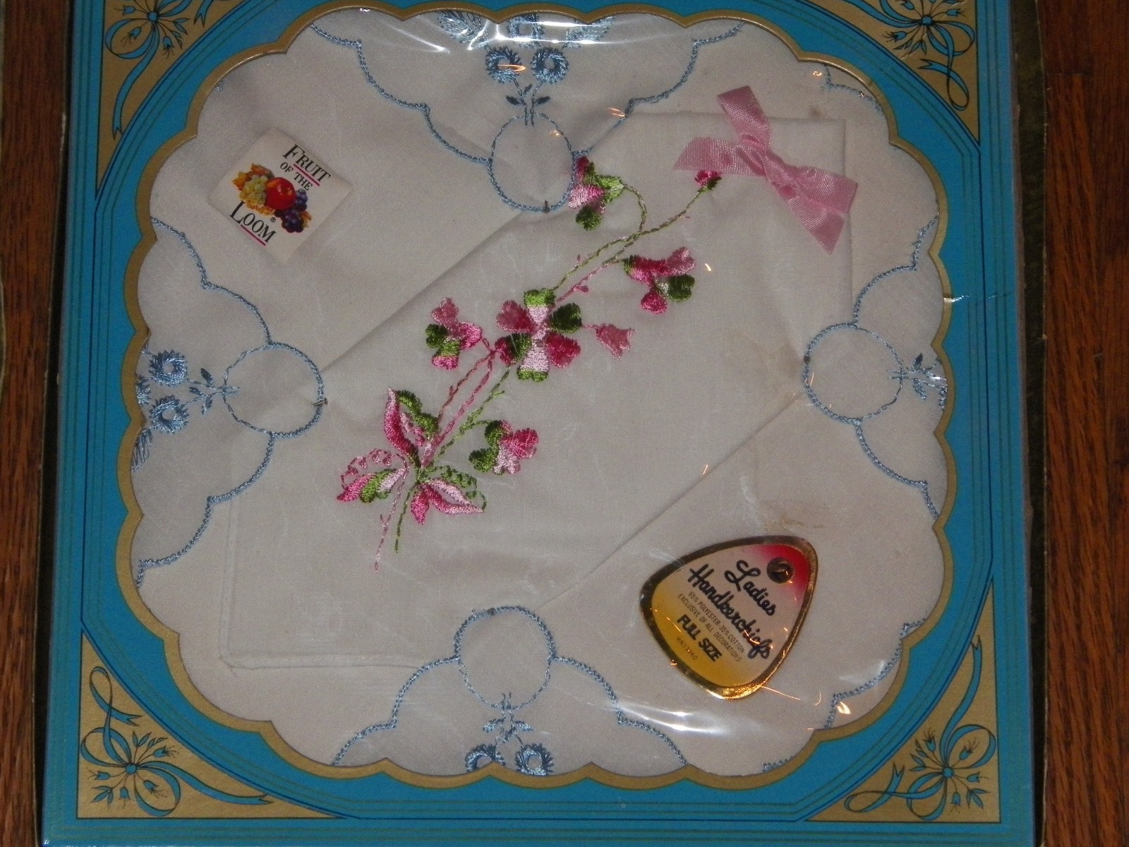 Vintage Fruit Of The Loom Ladies Full Size Handkerchiefs Original Boxes Total 4