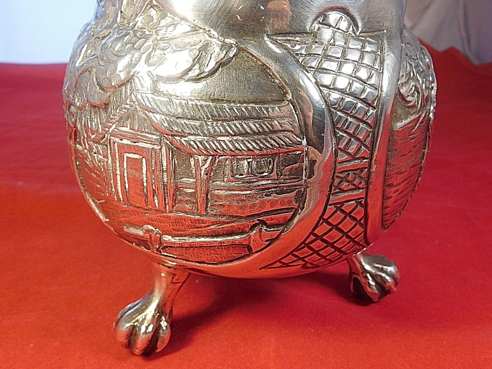 ANTIQUE PLATA COLONIAL SILVER PITCHER VERY ORNATE STERLING