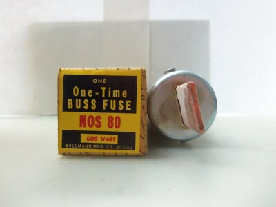 New Bussmann NOS-80 80 Amp One-Time Fuse 600 Volts NIB