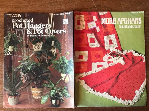 Lot 27 Leisure Arts Crochet Plastic Canvas Pattern Leaflets Magazines 1974-1989