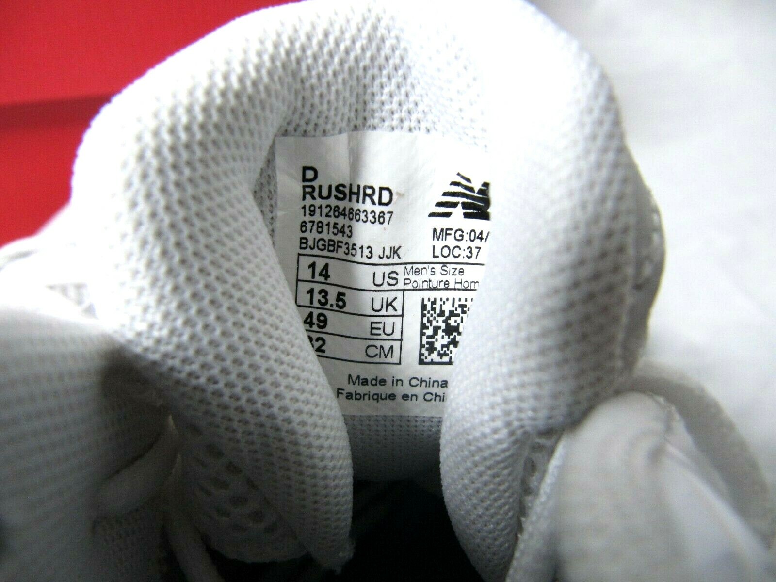 New Balance Rush Mid Mens 14 Lacrosse Cleats Red & White stripes bjgbf3513 jjk