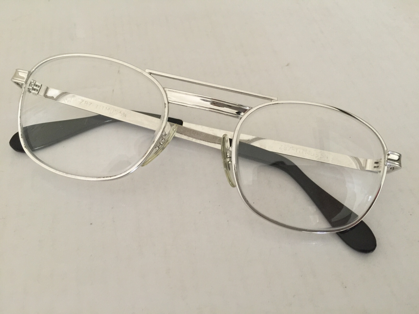 1990s Aviator Titmus Z87-Titmus 5 3/4 Eyeglasses Silver