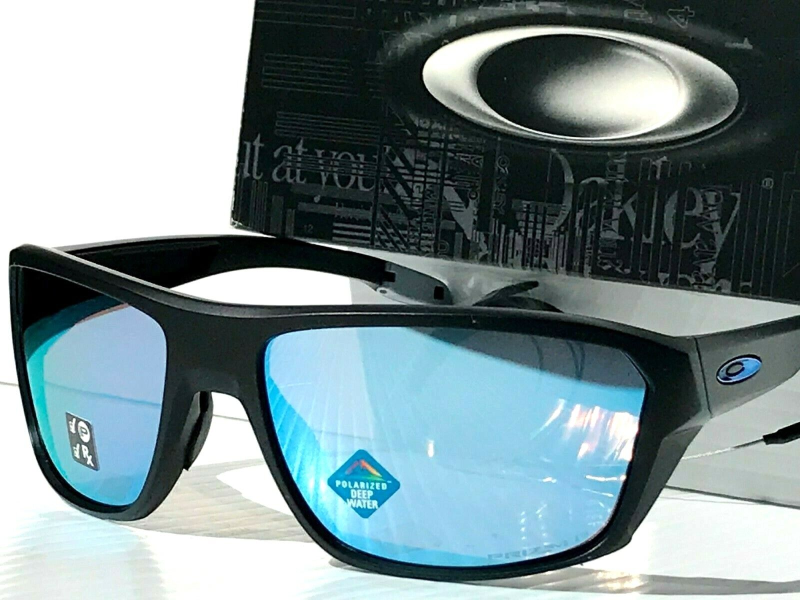 NEW Oakley SPLIT SHOT Black POLARIZED Deep Water Blue PRIZM NEW Oakley SPLIT SHOT Black POLARIZED Deep Water Blue PRIZM