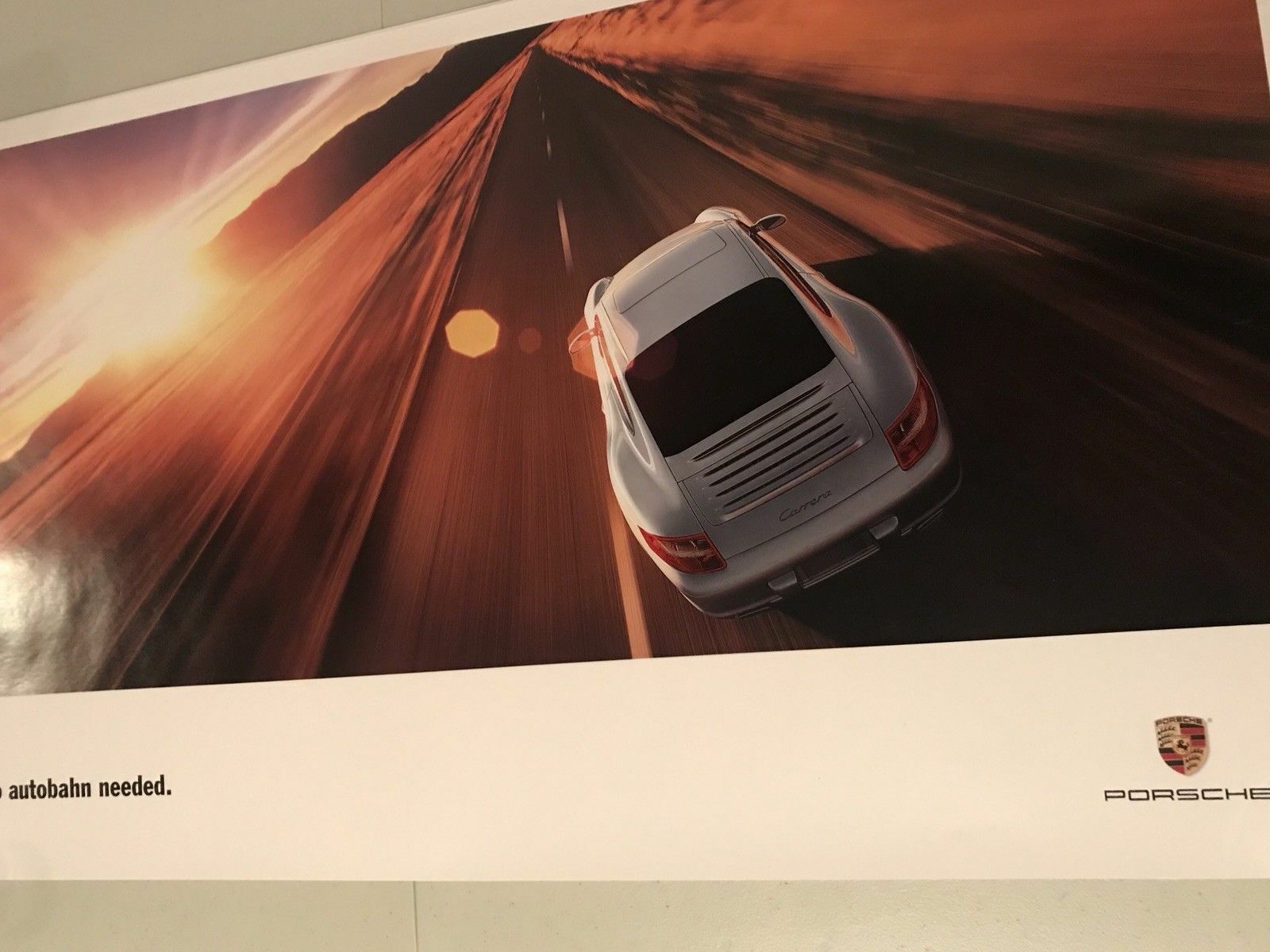 2004 Porsche 911 Dealer  “No autobahn needed” 22” X 38” Dealership Poster NOS