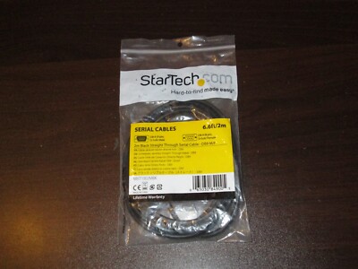 StarTech MXT1002MBK 6.6FT (2M) Black Straight Through DB9 Serial Cable M/F