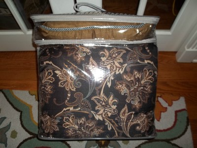 Croscill Palmer Black/pale Gold/Brown 7pc Queen Comforter Set