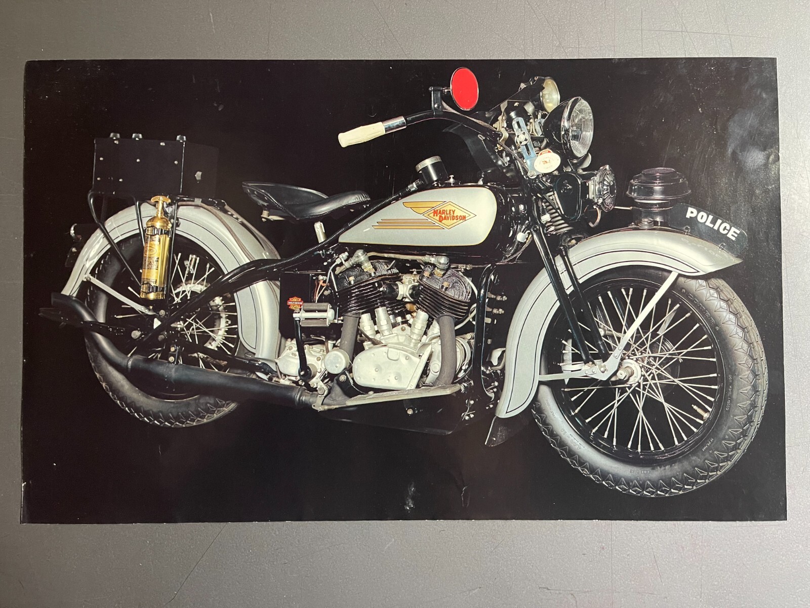 1934 Harley Davidson VL Motorcycle Picture, Print - RARE