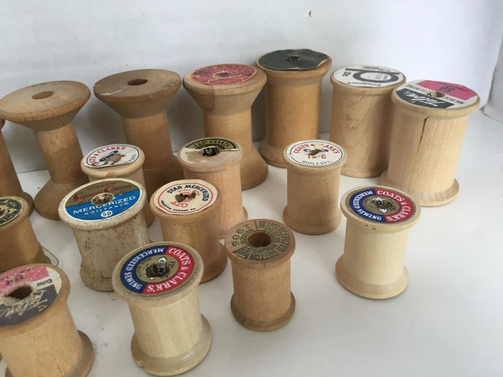 Vintage Lot of 41 empty spools, various sizes