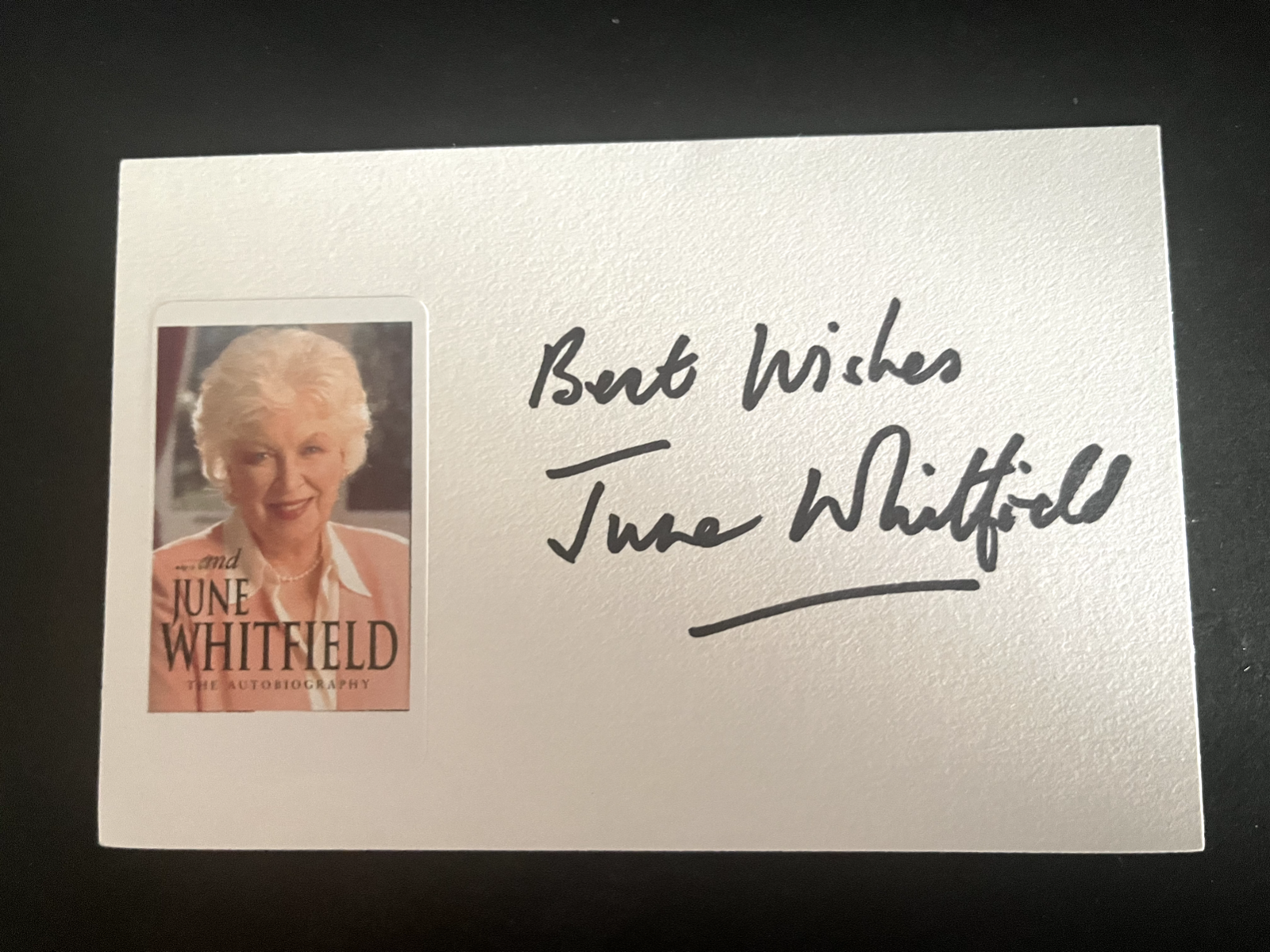 JUNE WHITFIELD - CARRY ON FILM ACTRESS  -  SIGNED WHITE CARD