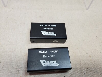 Pair of Vanco HDMI Extenders Over Single Cat5e Cable 