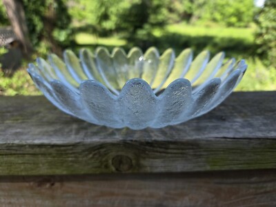 Rosenthal Crystal Studio Line Scalloped Dish Bud Bowl Frosted Glass 8 