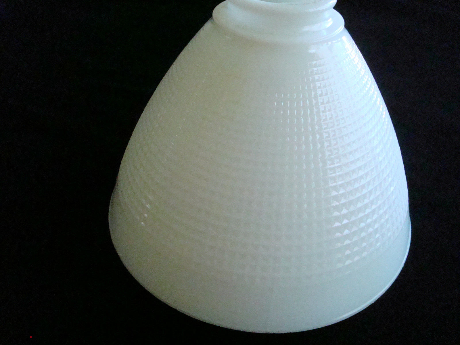 Vtg White MILK GLASS~Waffle SHADE~Floor Lamp~Globe~Torchiere Light