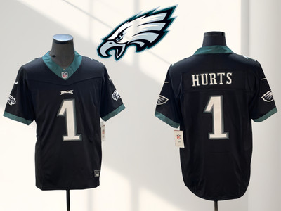 Men's Philadelphia Eagles #1 Jalen Hurts Black Vapor F.U.S.E. Limited Jersey