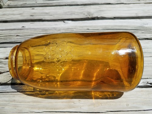 Very Rare Amber Mason Tudor Rose 1858 Jar