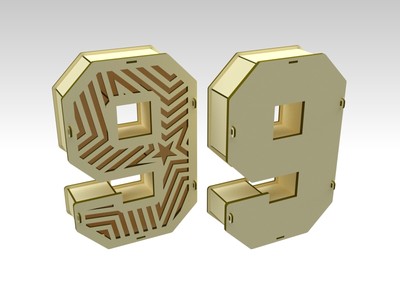 CAD Designs of 3D Numbers Gift Boxes for Laser Cut and CNC Router