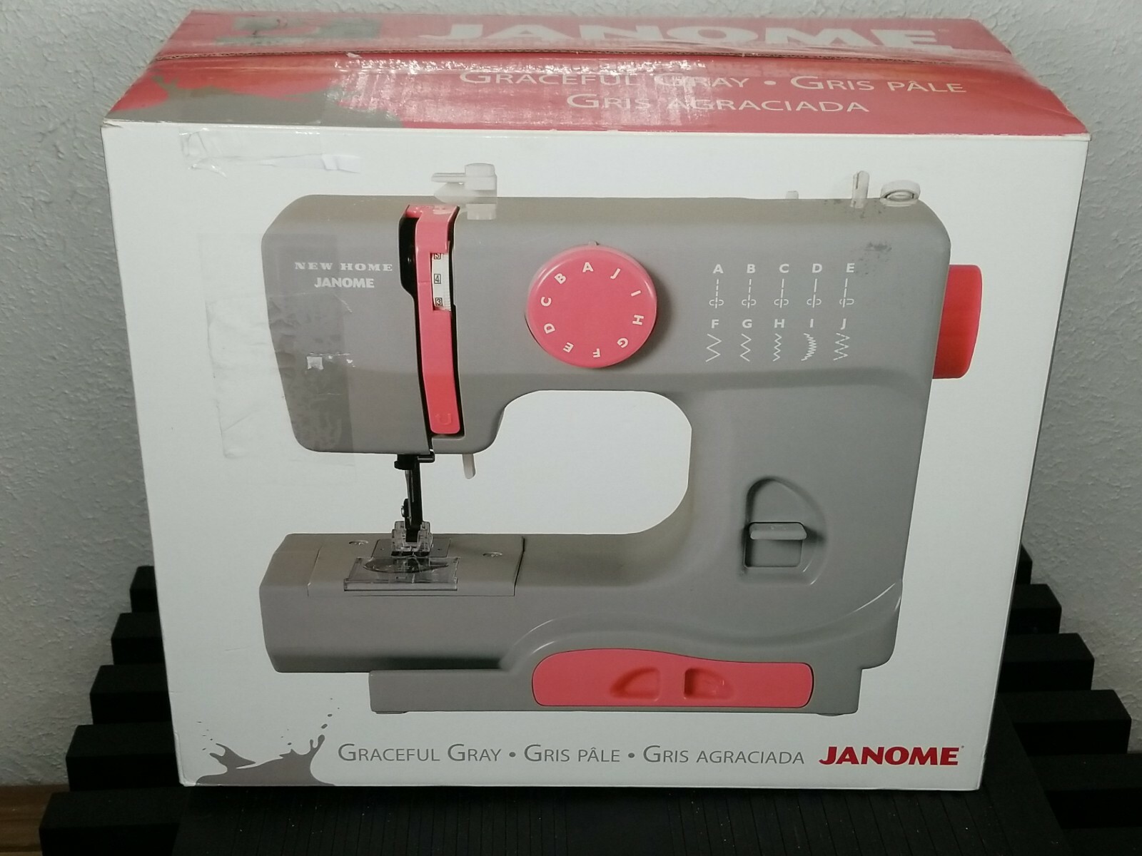 Janome Graceful Gray Basic 10Stitch Portable Sewing Machine with, Janome