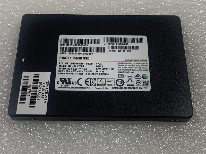 Hp 932478-001 856134-001 Samsung Mz-7ln256a 256gb Sata Disque Dur Pm871a