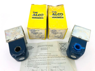 Lot of 2 ALCO AHG Solenoid Coil 24V 50-60Hz 9D-1 Junction Box