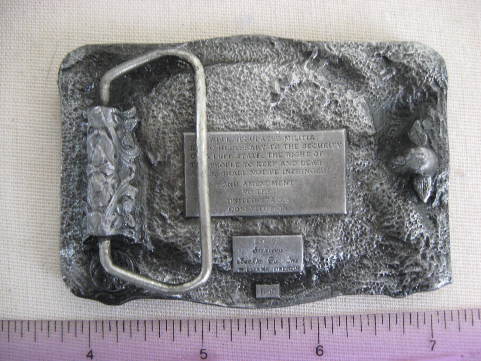 1982 Siskiyou Belt Buckle Right to Bear Arms 2nd Amendment Bald Eagle R10