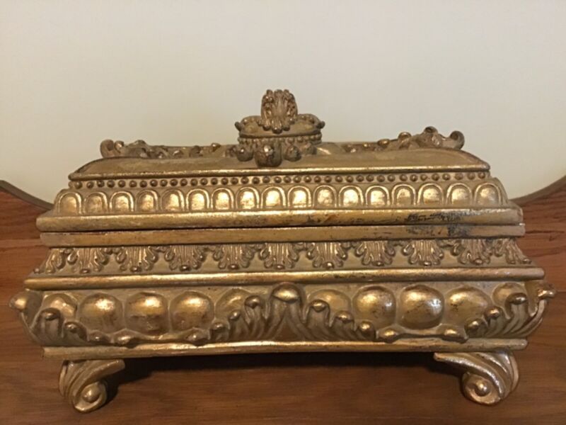 International Silver Company Ornate Box - Gilt over Wood 
