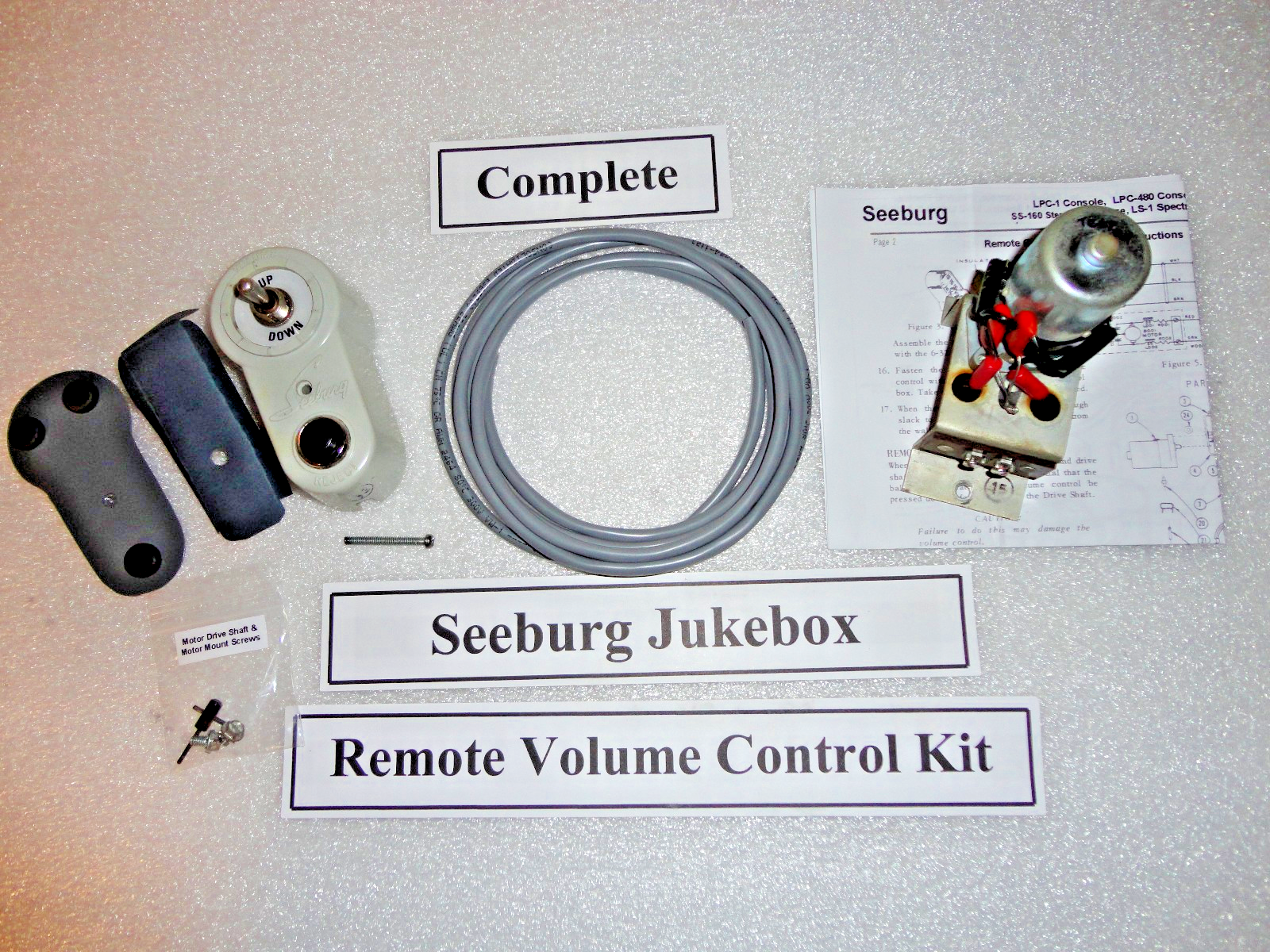 Seeburg Jukebox, Wired Remote Volume Control Kit, Complete