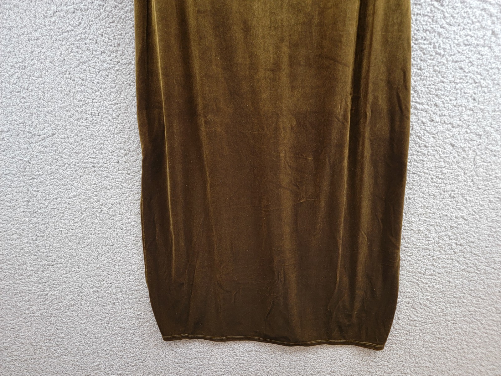 Taylor Petite Cowl-Neck Sleeveless Midi Velvet Dress Women's 8P Olive Back Zip~ - Picture 4 of 16