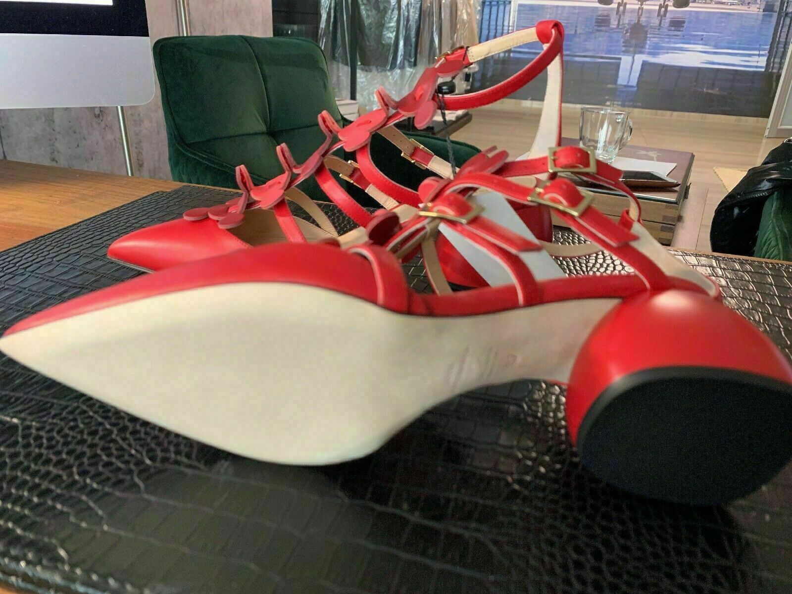 ANYA HINDMARCH ANYA HINDMARCH CAGE SANDAL POINTY APEX PUMP SANDALEN MULES FLATS SHOES SCHUHE 37