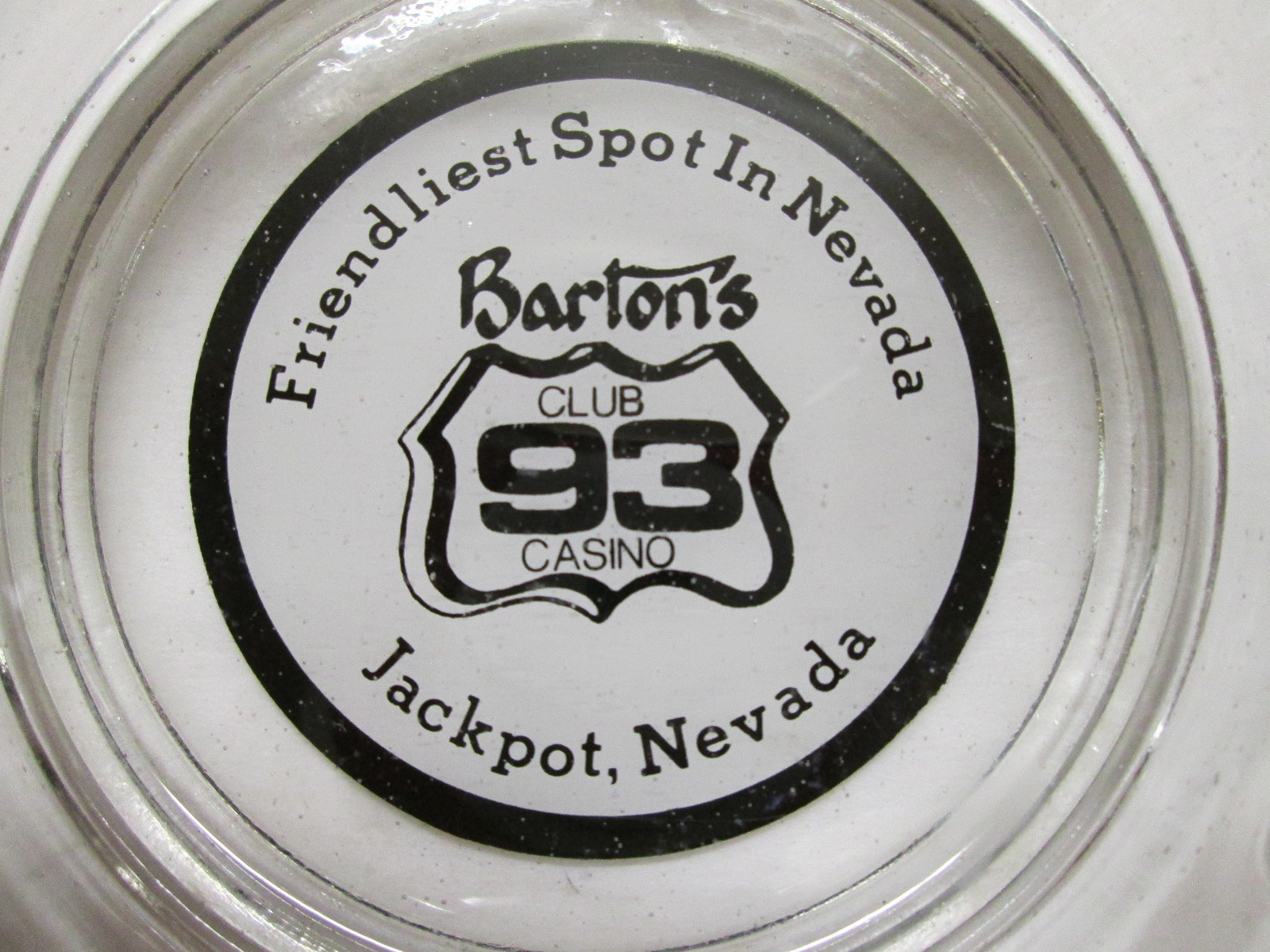 A BARTON'S 93 CLUB CASINO ASHTRAY. JACKPOT NEVADA, Friendliest Spot In Nevada.
