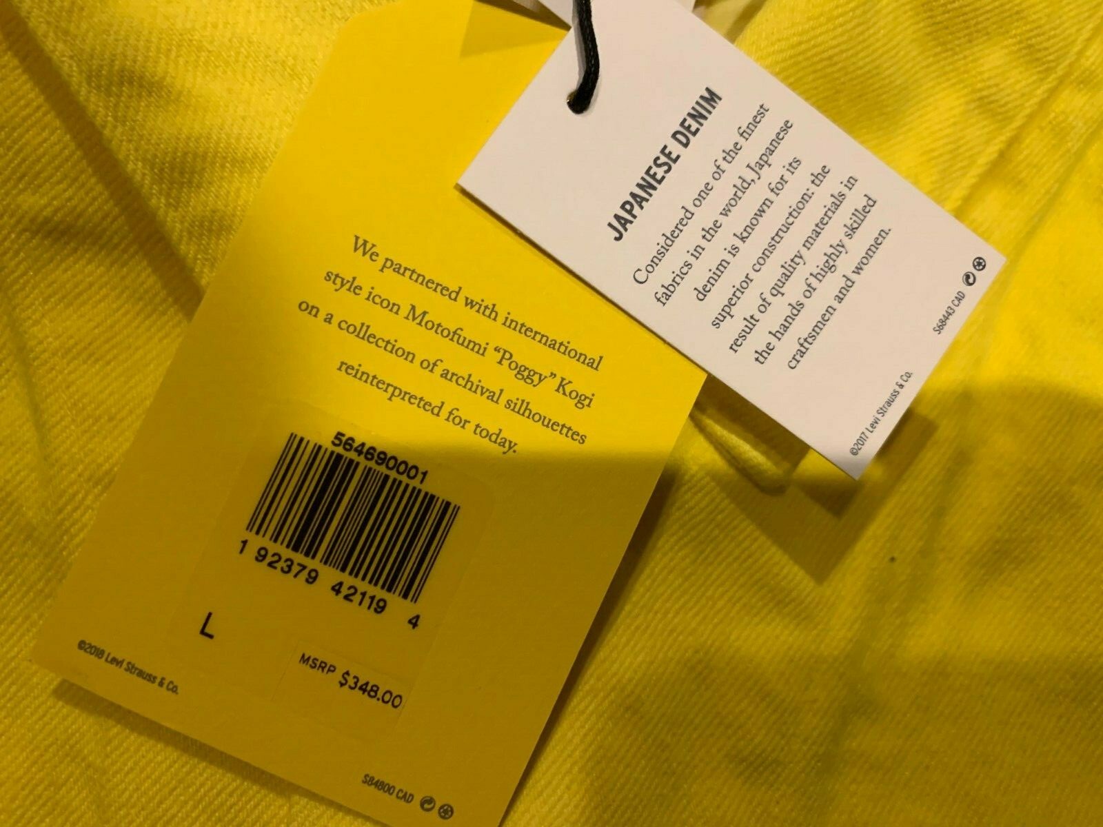 Pre-owned Levi's Made & Crafted X Poggy Sack Coat Made In Japan Men's Large Rt$348 B13 In Yellow