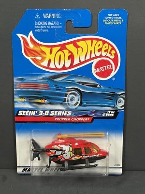 HOT WHEELS 2000 Propper Chopper #1/4, Red, Seein' 3D, Col#9