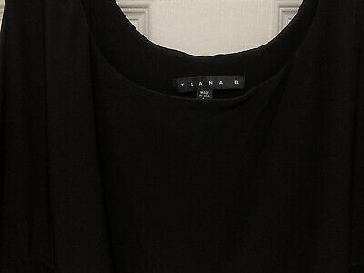 Tiana B Black Dress Size Large Pullover Beautiful Layering With Lining VG Used