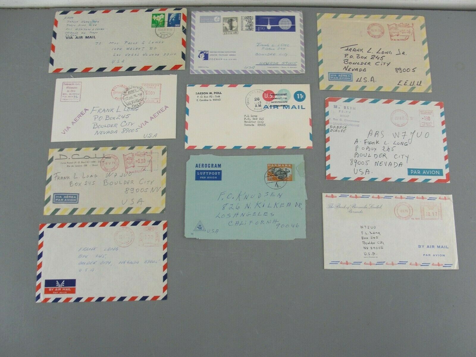 LOT 10 CIRC ENVELOPES 📮 INTERNATIONAL AIRMAIL PAR AVION