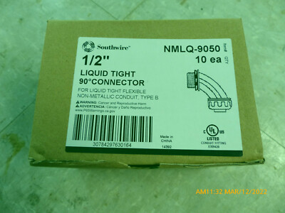 Southwire 1/2'' Liquid-Tight 90 Degree Connector NMLQ-9050 (10 Pack)