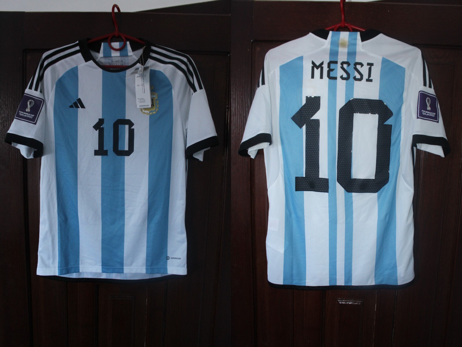 BNWT Kids Argentina 2022 2023 Messi World Cup Adidas Home