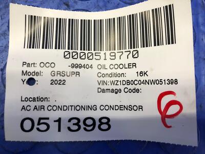 2020-2023 TOYOTA SUPRA OEM AC AIR CONDITIONING CONDENSER COOLER 64506805342