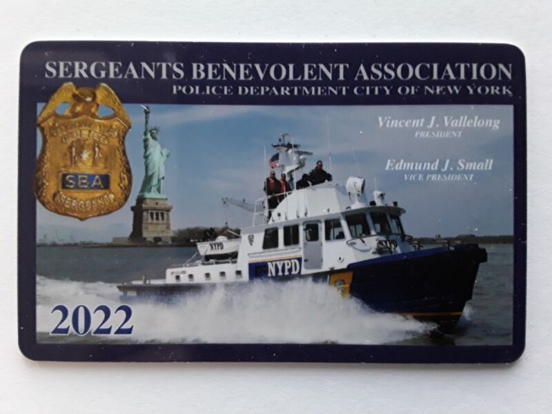 1 NEW 2022 NYPD SERGEANTS SBA PBA CARD "100% AUTHENTIC" NOT CEA LBA DEA PBA CARD