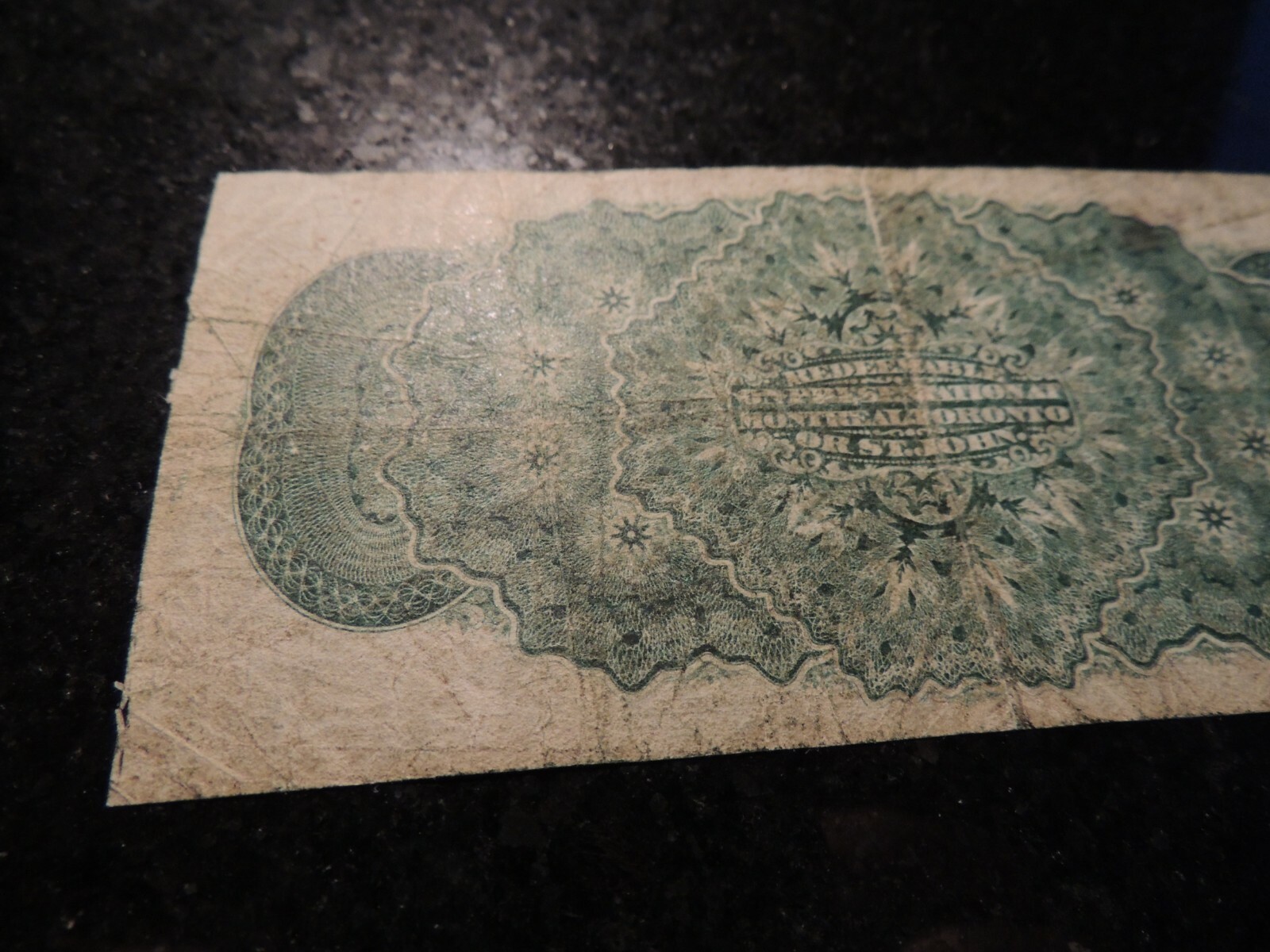 1870 DOMINION OF CANADA SHINPLASTER PAPER 0.25 TWENTY FIVE CENTS PLAIN