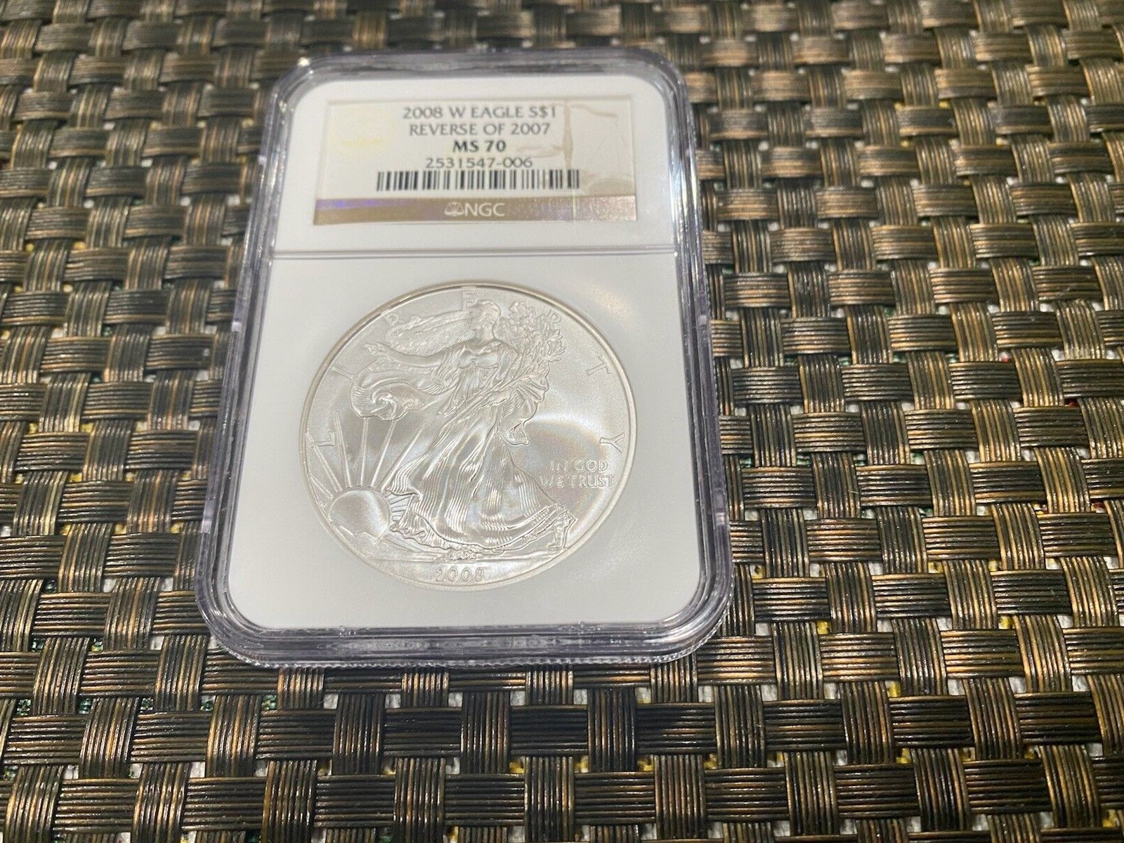 NGC鑑定イーグル1ドル銀貨2008W MS70