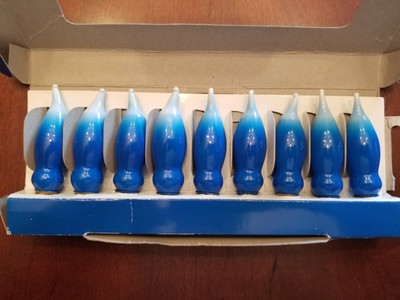 Nine (9) Blue Flame Shaped C-7 1/2 Replacement Bulbs    Tested