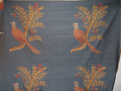 Brunschwig & Fils, Golden Pheasant, Vtgn, Embroidered Design, BTY, Color Gold