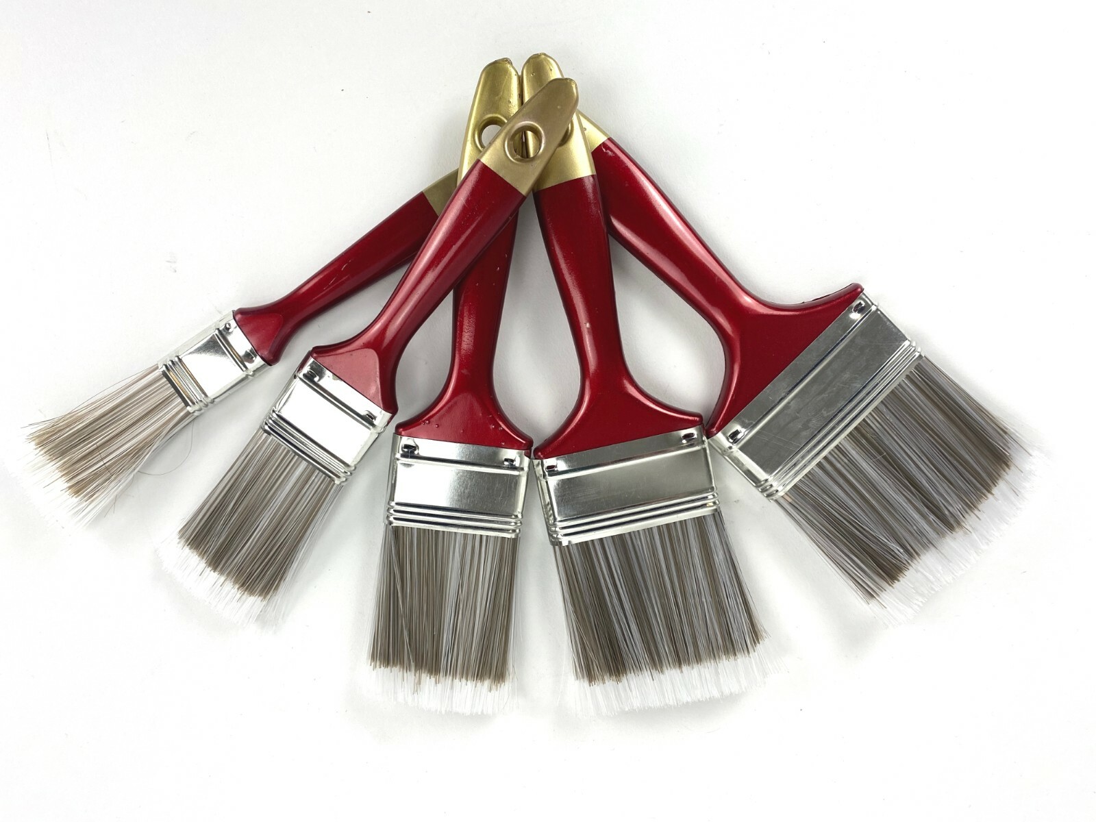 5 tlg Pinselset Maler Lack Lackier Farb Flach Pinsel versch. Größen Holz Lasur