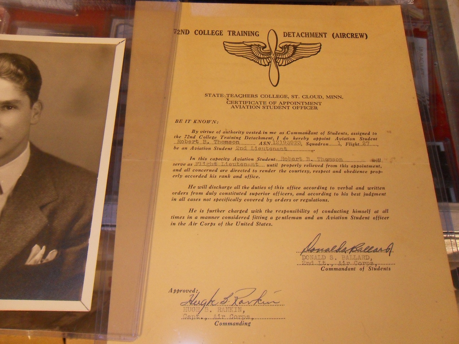 Bobby Thomson Historic memorabilia w/Military ID/Wings/Metals/Training Letter